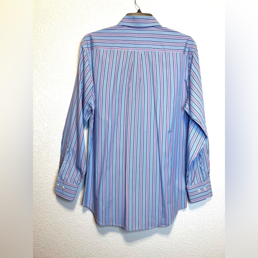 Peter Millar mens long sleeve dress shirt button down striped Blue Sz. L